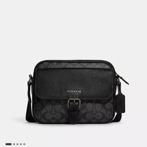 COACH MENS HUDSON CROSSBODY - Black/Black (New)